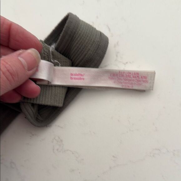 Pink Women's Olive Ribbed Bralette.  Size small - Picture 5 of 5